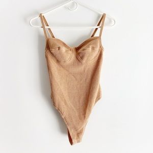 NWT Bobbi Rocco Knit ribbed bustier bodysuit